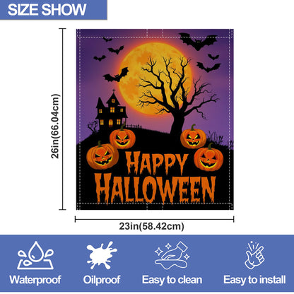 Halloween Pumpkin Bat Dishwasher Magnet Cover,Front Dishwasher Cover Decoration Reusable Decorative Magnetic Cover for Home Kitcen Appliance 23x26 Inch