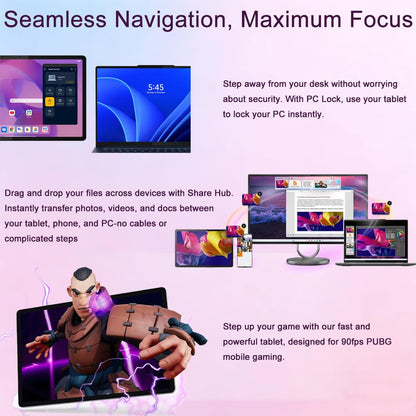 Lenovo Idea Tab Pro AI Android Tablet, 12.7" 3K QHD 144Hz Touchscreen, MediaTek Dimensity 8300, 128GB Storage + 128GB SD Card, Tab Pen Plus, 11-Hr Long Battery Life, Lightweight for Student & Gaming