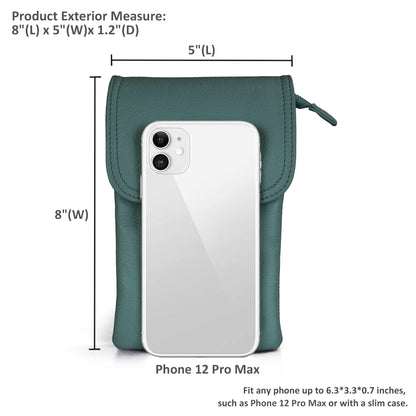 befen Genuine Leather Cell Phone Purse Crossbody, Small Travel Crossbody Bags for Women Trendy Spring Summer, Fit iPhone 15 - Hunter Green
