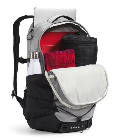 The North Face Borealis Commuter Laptop Backpack - Water Repellent, Laptop Sleeve, Large Main Compartment, Meld Grey Dark Heather/TNF Black-NPF, One Size