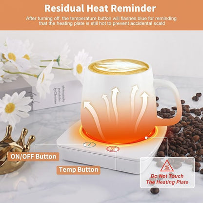 VOBAGA Coffee Warmer & Mug Warmer for Home Office Home Desk with 4H Auto Shut Off, Electric Cup Warmer Plate with 3 Temperature Settings for Tea, Water, Cocoa, Coffee Gifts Accessories for Women Men