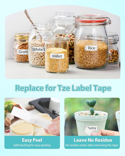 10-Pack Tze 12mm 0.47 Laminated White Tape Compatible for Brother TZe-231 Label Maker Tape TZ TZe 1/2" Tz-231 Black on White Refills TZE231 for P Touch PT-D220 D210 H110 H100 D200 D400 1280 D610BT