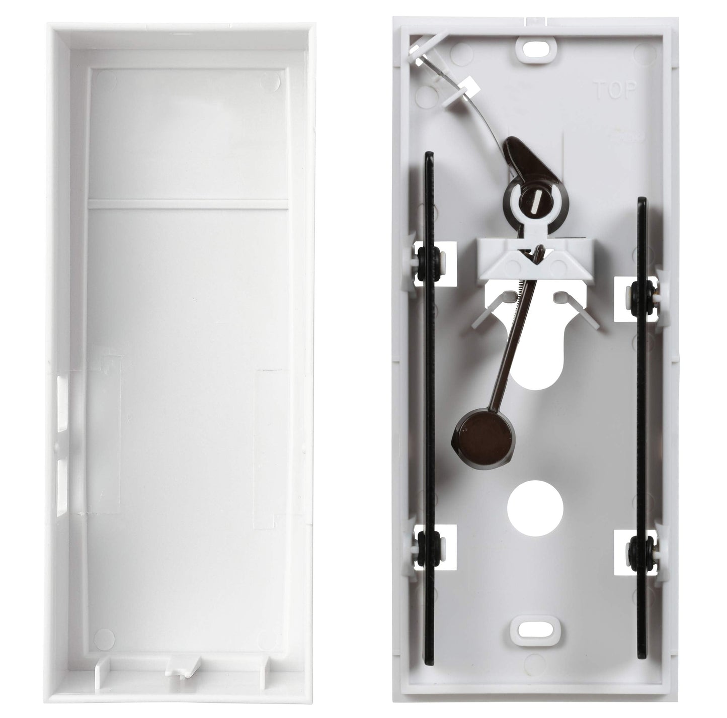 Newhouse Hardware MCHBV Wireless Mechanical Two-Note Chime and Door Button with Built-in Viewer, One Size, White/Brass
