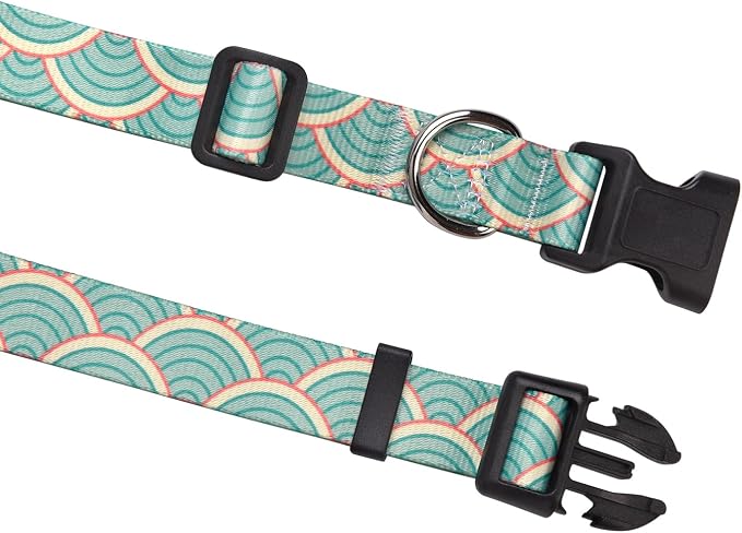 MarukoPet Dog Collar, Adjustable for Small Medium Large Dogs Puppy, Cute Design with Bohemia Floral Tribal Geometric Patterns Boys Girls Dog Collar(Sector-M)