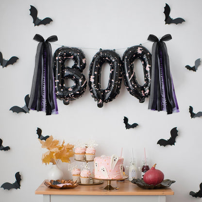 YKW Halloween Wreath Bow 27 Inch, Black Purple Spider Web Sash for Front Door Decoration, Large Gothic Ribbon Streamers Indoor Outdoor Wall Hanging