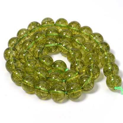 60pcs 6mm Natural Stone Beads Peridot Jade Beads Energy Crystal Healing Power Gemstone for Jewelry Making, DIY Bracelet Necklace