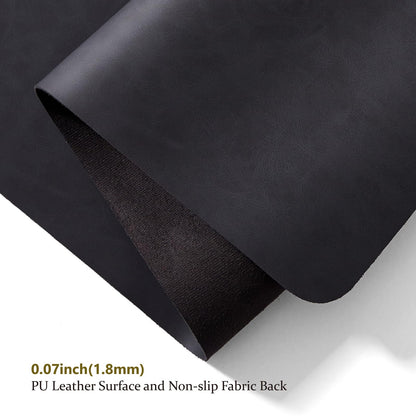 Distressed Leather Desk Mat - Non-Slip PU Desk Pad for Office and Home - Desk Organization and Accessories - Ideal for Large Mouse Pad and Desk Mats on Top of Desks(Charcoal Black,47.2"x 17")
