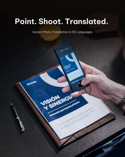 iFLYTEK AI Language Translator Device — 2-Year Free Global Data & Real-Time Voice Translation Device, HIPAA-Compliant, 60 Languages & 18 Offline Packs for Business and Travel, Blue