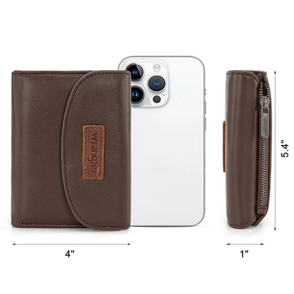 Montana West X Wrangler Small Wallets Woman Trifold Wallets, Card Cases & Money Organizers Womens Wallet Minimalist Wallet for Women Ladies Female Coffee with Coin Purses