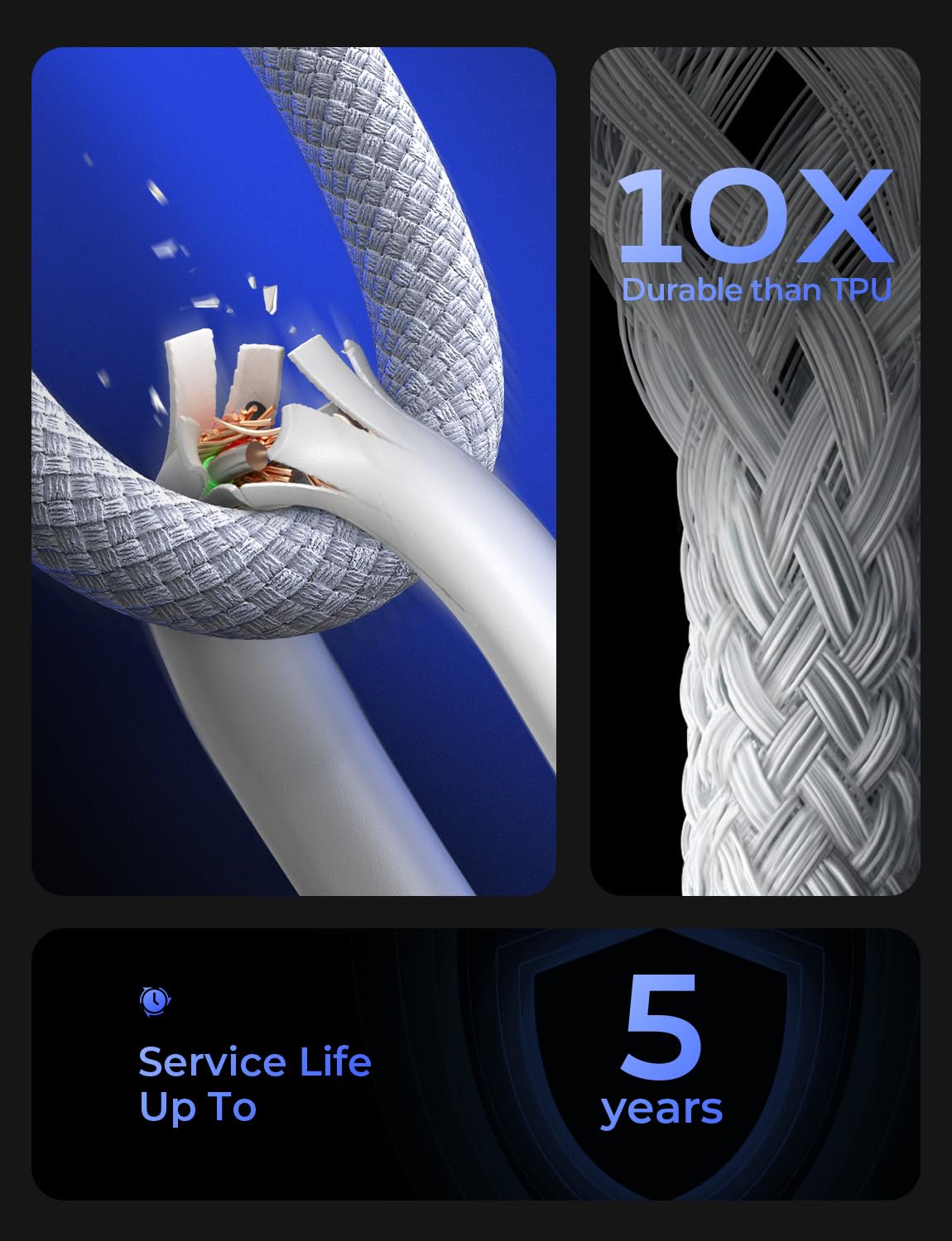 LISEN USB C Cable, 5-Pack [3.3/3.3/6.6/6.6/10FT] for iPhone 17 Charger Cord, 60W USB C to USB C Fast Charging Cable for iPhone 17 Air 16 15 Pro Max, Samsung Z Flip 7/S25/S24, Switch 2, iPad, MacBook