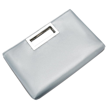 KKXIU Clutch Purse for Women Vegan Leather Evening Bag Formal Handbag for Wedding Party Prom Bridal (Silver)