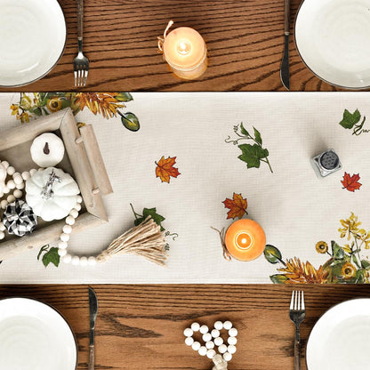 Artoid Mode Cross Pumpkins Fall Table Runner, Bless This Home Seasonal Autumn Kitchen Dining Table Decoration for Home Party Decor 13x120 Inch
