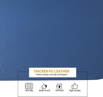 Reversible Faux Leather Placemats with Coasters Set of 4, Non-Slip Washable Table Mats for Dining, Kitchen, Heat Resistant Insulation Place Mat Easy to Clean (17 x 12 inch), Stain Resistant Placemats