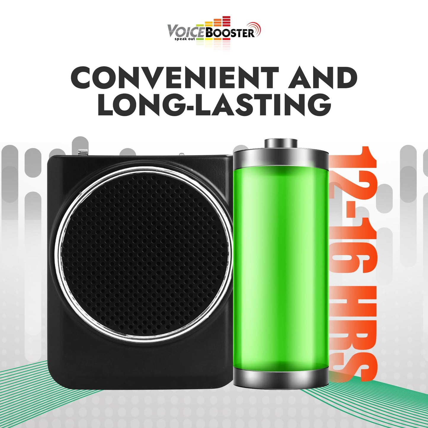 Voicebooster Portable Voice Amplifier for Teachers - 12W Rechargeable Portable Speaker with Microphone Headset for Classroom, Tour Guide, Public Speaking, Built-in MP3 Player & FM Radio - Black MR1700