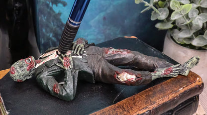 Ebros Gift Walking Dead Walker Hunter Impaled Zombie Pen Holder - 6.75"L Office Desktop Pencil Holder