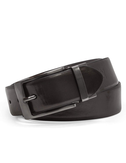 Steve Madden Reversible Men's Dress Casual Every Day Leather Belt, Black/Brown (Burnished), 48