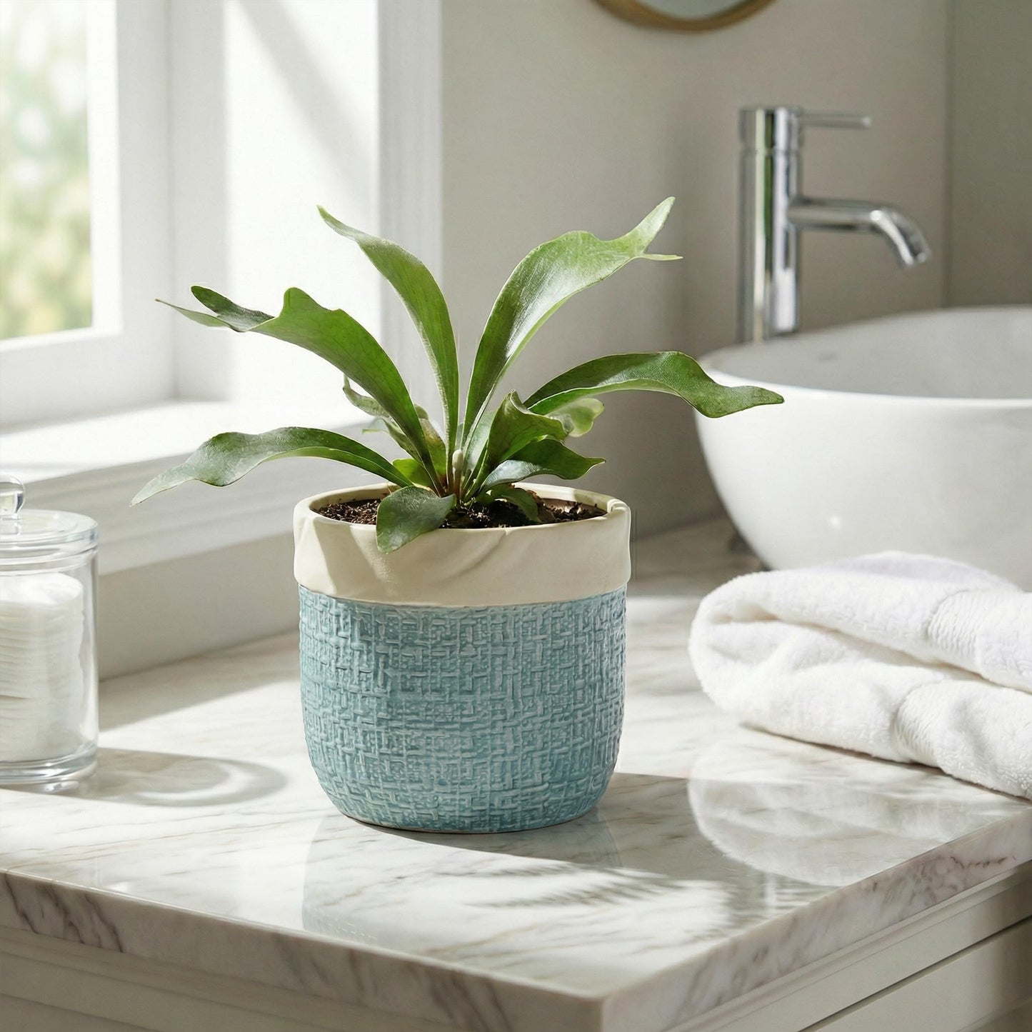 Teagas Ceramic Pots for Plants - 6 Inch Plant Pot for Indoor Succulent Plants, Round Planters with Drainage Hole, Decorative Flower Pots, Garden House Room Decor, Gardening Gifts for Women, Blue