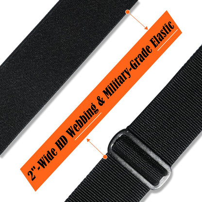 WELKINLAND 2-Piece Sets Black & Brown Work Suspenders, Heavy Duty Suspenders for Men, 2Inch-Wide Mens Suspenders Hooks Belt Loop for Seniors, Black Mens Suspender Jeans, Brown Suspender Men Gift