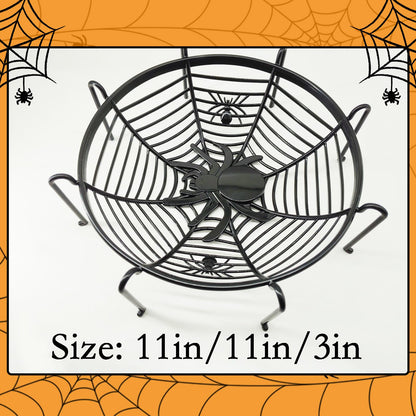 6 Pcs 11Inch Halloween Candy Bowl Set, Spider Web Design, 3 with legs & 3 without, Black/Orange/Purple—Haunted House Table Decor, Trick-or-Treat, Party Supplies, Eye-catching even without candies