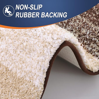 OLANLY Bathroom Runner Rugs Mat 70x24, Extra Soft Absorbent Microfiber Bath Rugs, Rubber Backing, Quick Dry, Washable Long Bath Mats for Bathroom Floor, Tub and Shower, Home Decor Accessories, Brown