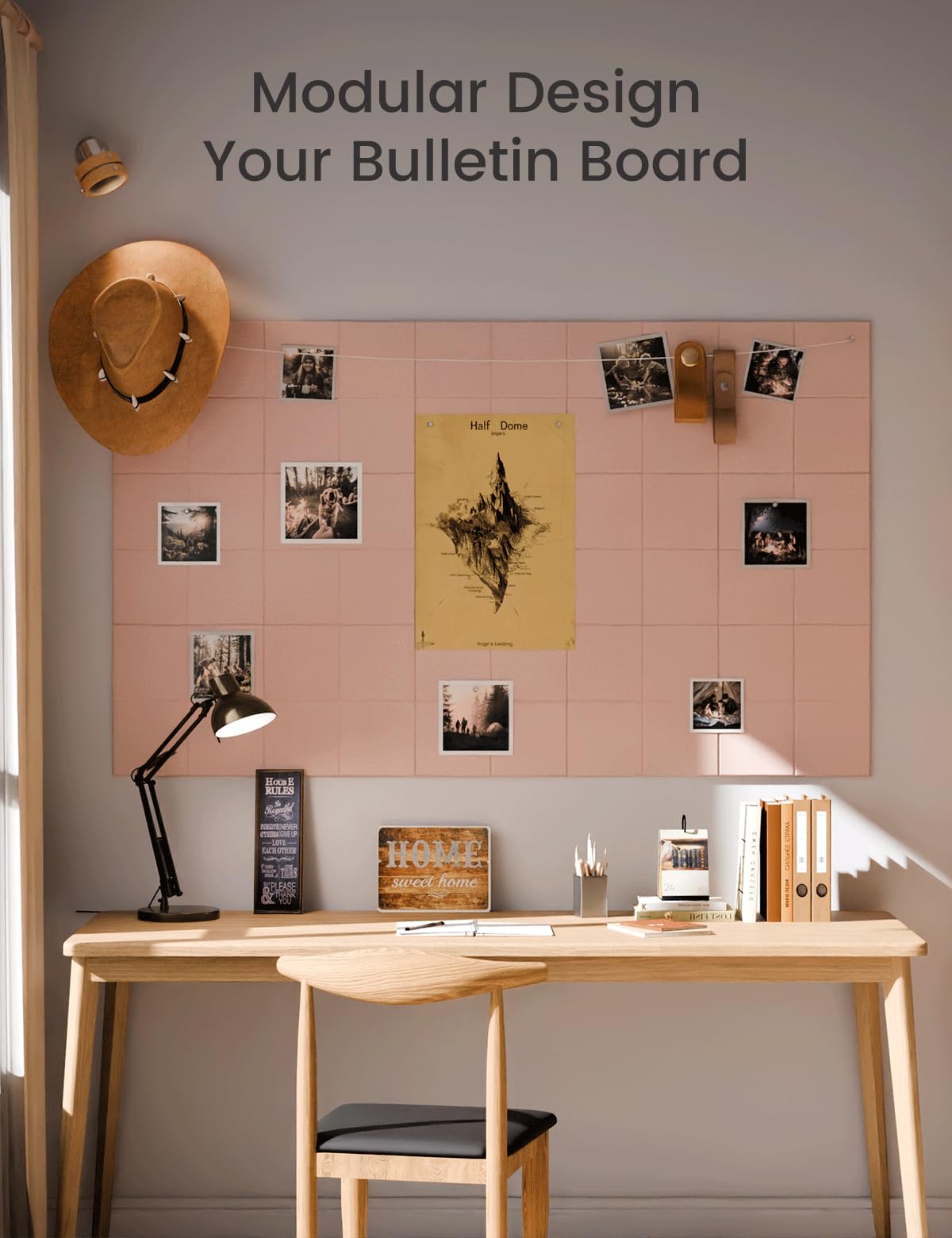 Fluxynara Large Felt Bulletin Board 48" x 36" Cork Board Alternative-12 Pack with 70 Safe Removable Adhesive Tabs, Cork Boards for Walls Cork Board for Home Office Classroom Pin Board-Pink