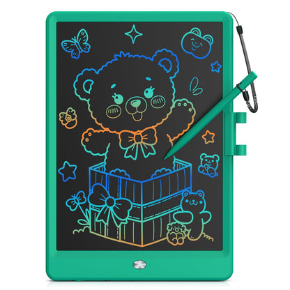 Bravokids 10 Inch LCD Writing Tablet for 3-8 Year Olds - Electronic Drawing Pad and Doodle Board as Educational Birthday Gifts for Girls and Boys (Dark Green)