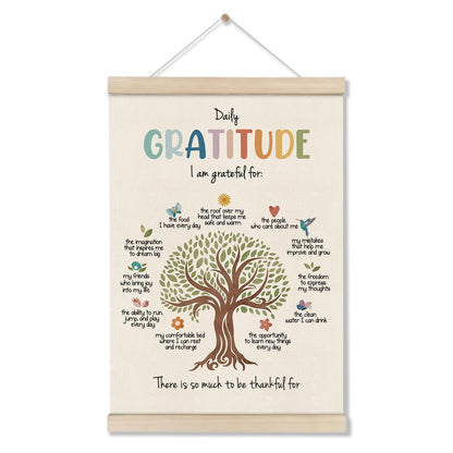 DOI-LANEE Inspirational Motivational Daily Gratitude Poster Hanger Frame, Mental Health Affirmation Wall Art 16x12 Inch, Therapy Counseling Office Wall Decor, Psychology Gifts