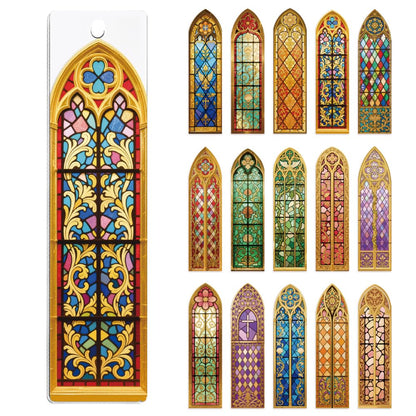 Peacoblue 30pcs UV DTF Bookmarks Transfer Stickers Wraps Baroque Church Stained Glass for Women Men Reading, Waterproof Bookmarkers Decal(No Blank Bookmarks) for Acrylic Plastic Metal Blank Bookmark