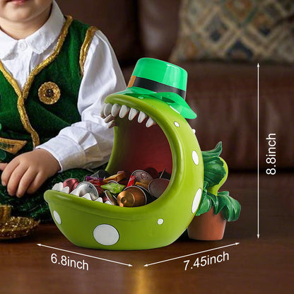 ehuoyan Piranha Plant Large Candy Bowl For Candy Dish Key Bowl Decorative Bowl Home Decorations Indoor Big Mouth Plant (St. Patric, Extra Large)