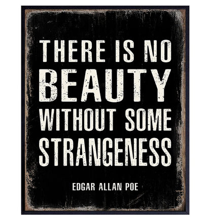 Edgar Allan Poe Quote Art Print - Goth Room Decor Poster Sign - Decoration for Living Room, Bedroom, Office, Apartment - Cool Unique Gift - Funny Sayings for Wall Decor - Gothic Home Picture