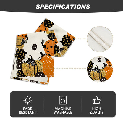 Artoid Mode Halloween Jack-O-Lantern Pumpkin Table Runner, Holiday Kitchen Dining Table Decoration for Indoor Outdoor Home Party Decor 13 x 108 Inch