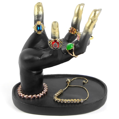 Mrlikale Gothic Skeleton Hand Form Jewelry Display Stand, Bracelet Watch Jewelry Ring Holder for Jewelry Room Home Decorations, Black(C)