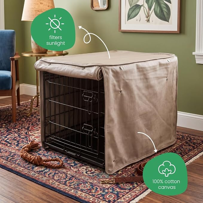 Molly Mutt Wild Horses Dog Crate Cover, 100% Cotton Canvas Cover with 2 Roll-Up Panels, Ideal for Dog or Cat Crate, Durable, Washable, and Free of Harmful Chemicals, 24" x 18" x 21"