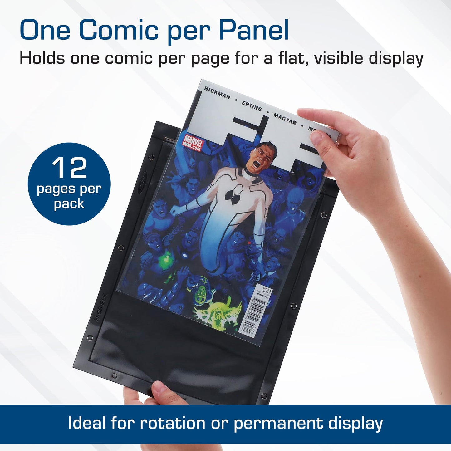 BCW Snap-It Comic Book Display System – 12-Pack | Wall-Mountable Panels for Current & Silver Age Comics | Modular, Binder-Compatible Storage for Collectors