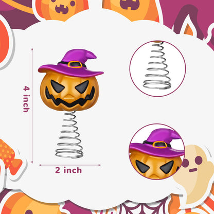 Queekay Halloween Tree Topper Spooky Pumpkin Skull Ghost Miniature Tree Topper 4 Inches Mini Christmas Ornaments for Halloween Party