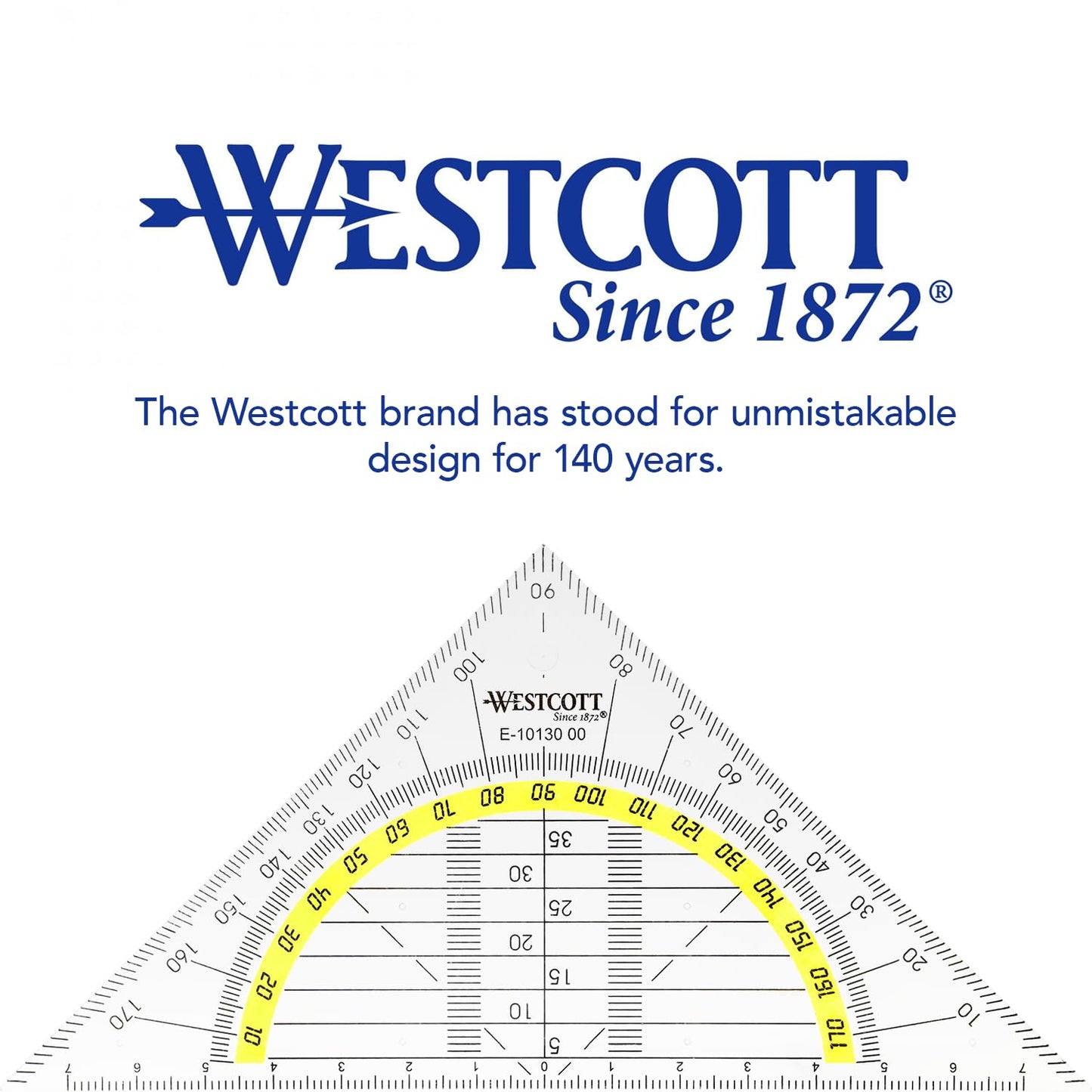 Westcott Set Square, Plastic, 14 cm, Transparent, Other Styles Available 1 Items 14 cm/ohne Griff