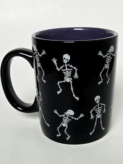 Dancing Yoga Skeletons Ceramic 16 oz. Coffee Mug, 4.5 x 3.5 x 3.5 inches