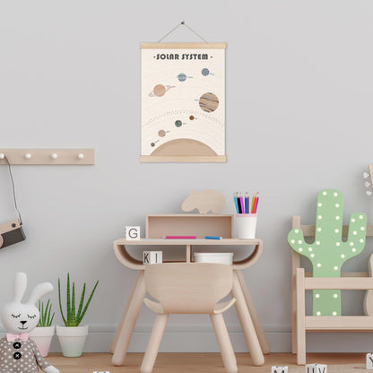 HUGANE Solar System Poster, Space Nursery Decor, Boho Wall Art, 12x16 Inches