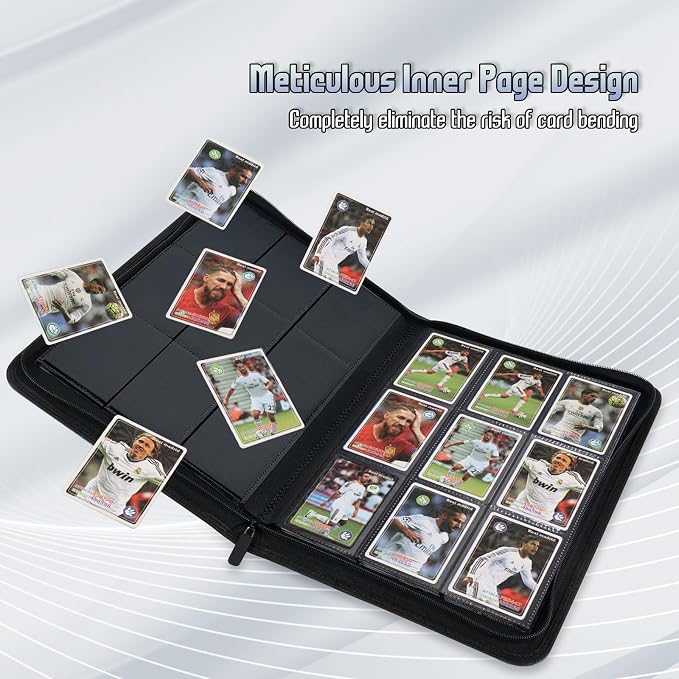 Trading Card Binder, Premium 9 Pocket Double Sided 540 Pocket PU Card Collection Binder, Collectible Trading Card Albums for MTG, TCG, Sport Card, Game Cards (Dark Gray)