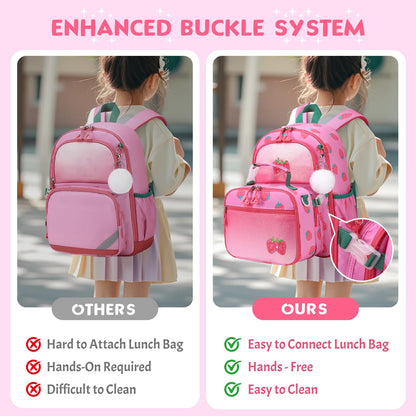 Similove Kids Backpack for Girls - 3PCS Small Cute Toddler Backpack with Insulated Lunch Bag & Pencil Case for Kindergarten Preschool Elementary School - Girls Bookbag Ages 6-8