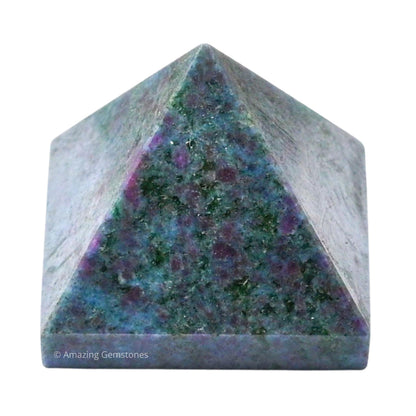 Amazing Gemstone Ruby Kyanite Pyramid Crystal Healing Stones - 1" Great Pyramid Figurine of Natural Stone Pyramid for Meditation, Reiki, Chakra Balancing and Crystal Pyramids Grid