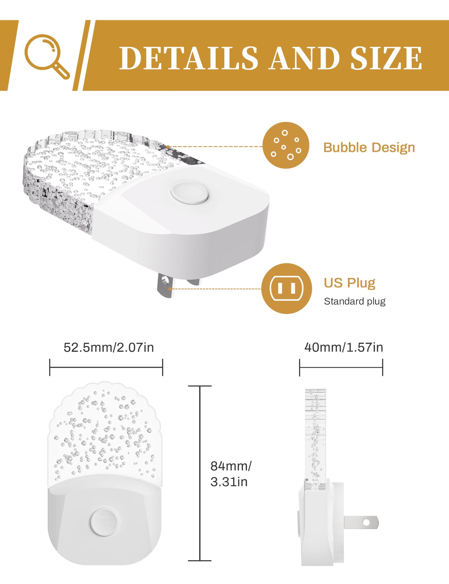 Night Lights Plug Into Wall, Color Changing Night Light for Kids, RGB Night Lights Plug into Wall 2 Pack, Soft White Nightlights Plug in with Dusk to Dawn Sensor for Kid Bedroom, Gift, Bathroom