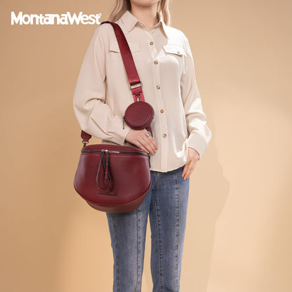 Montana West Large Crossbody Bags for Women Bum Bag Sling Purse with Adjustable Strap