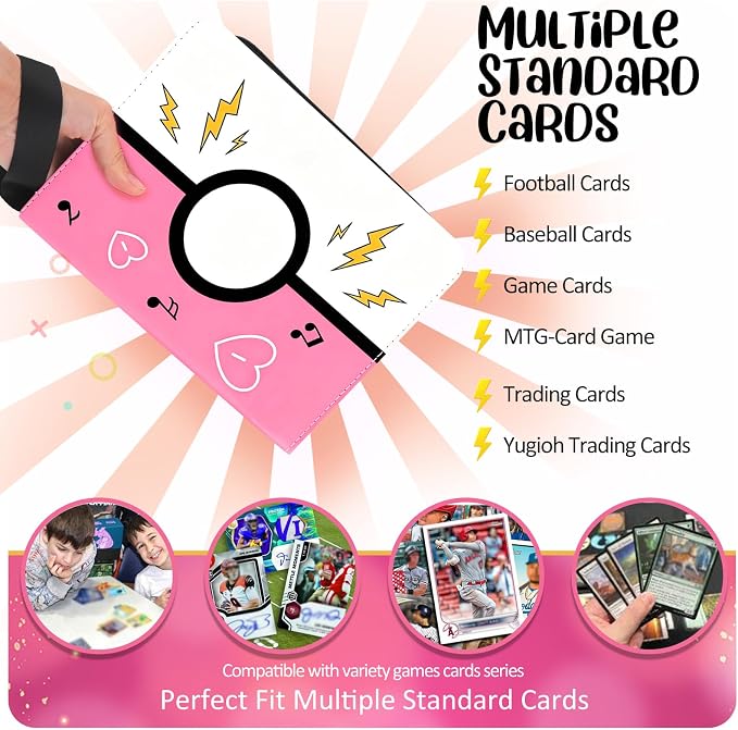 Collectible Trading Card Albums, 400 Card Holders with 50 Removable Sleeves, Portable 4 Pockets Collectible Trading Card Binder, PU Card Collection Binder for MTG, TCG, Sport Card, Game Cards