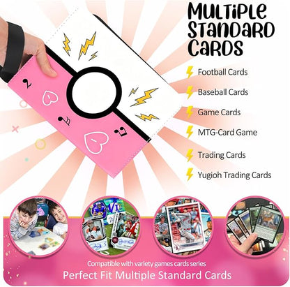 Collectible Trading Card Albums, 400 Card Holders with 50 Removable Sleeves, Portable 4 Pockets Collectible Trading Card Binder, PU Card Collection Binder for MTG, TCG, Sport Card, Game Cards