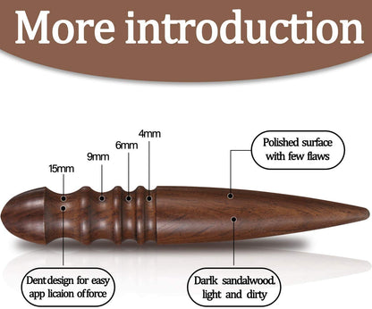 Honoson 6 Piece Leather Craft Tool Set - Includes 4 Edge Beveler, Cutting Knife, Skiving Knife, and Sandalwood Burnisher (1.5 Mm, 1.2 Mm, 1.0 Mm, 0.8 Mm)