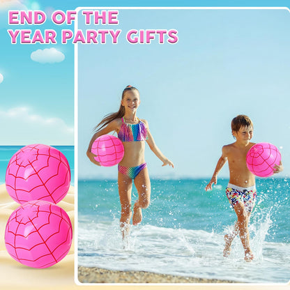 Vertintong 12 Pcs Beach Balls Bulk 12 Inch Inflatable Beach Balls Pool Party Decorations for Birthday Party Summer Swimming Pool Gift Supplies (Spider Web)
