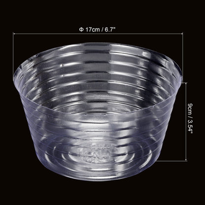 MECCANIXITY Plant Pot Saucer 6.7 Inch Plastic Round Deepened Flower Drip Tray for Indoor Outdoor, Clear Pack of 10