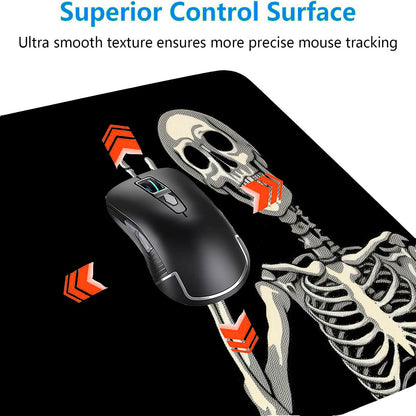 Skull Skeleton Desk Pad Mouse Pad Funny Black Halloween Mousepad XL Large Gaming Mouse Pad Laptop Keyboard Mat Desk Pad 31.5"x11.8" Office Home Decor for Women Girl