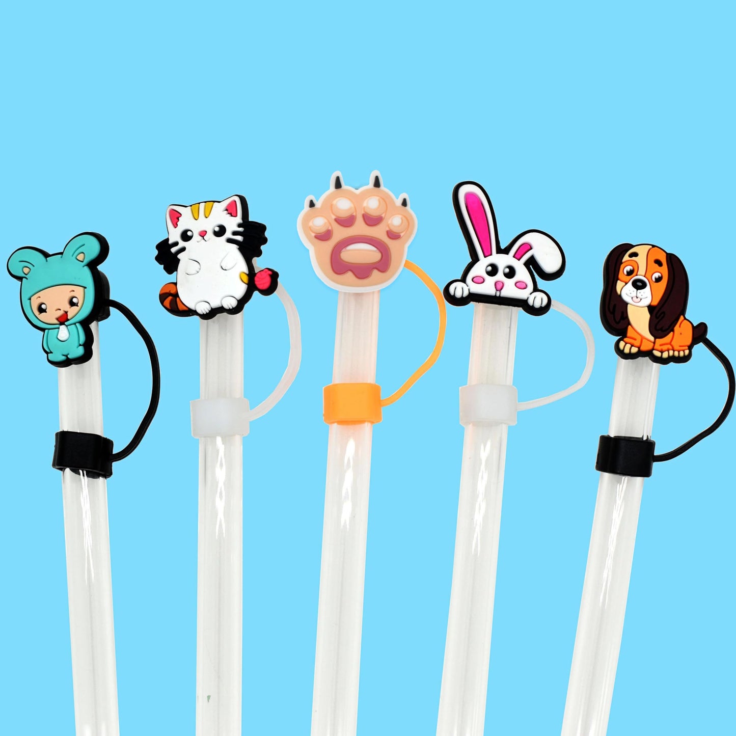 Wholesale 200PCS Random Different Straw Cover For Stanley Cup,No Repeats,Lot Cute Mixed 10MM 0.4in Straw Toppers for Small Business/School Reward/Party Favor